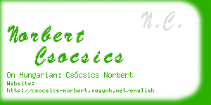 norbert csocsics business card